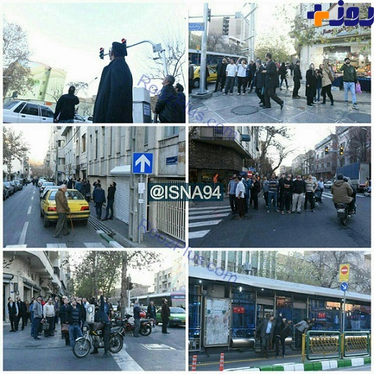 ‏ تصاويري از واکنش مردم به شلیک پدافند هوایی در تهران