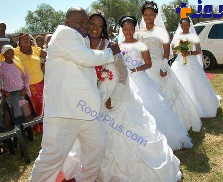 مراسم ازدواج همزمان یک مرد با 4 دختر! +تصاویر