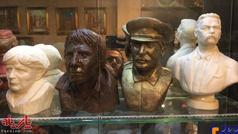 مجسمه های شکلاتی رهبران جهان/مسکو