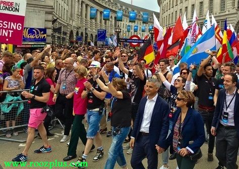 شهردار مسلمان لندن،در مراسم رژه سالانه همجنسگرايان + تصاویر
