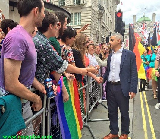 شهردار مسلمان لندن،در مراسم رژه سالانه همجنسگرايان + تصاویر