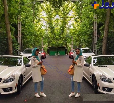بازیگر زن ایرانی در کنار ماشین گرانقیمتش! عکس