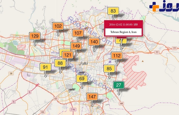 باران هم دردی دوا نکرد ، کدام مناطق تهران آلوده تر هستند؟ + عکس