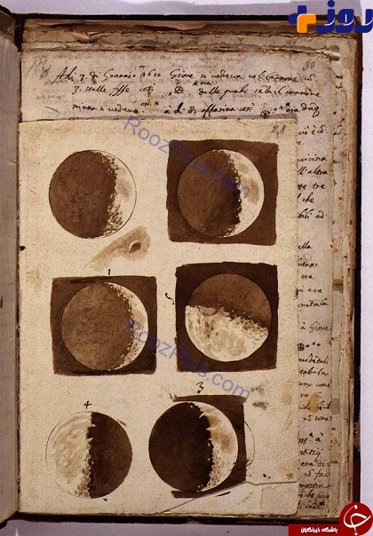 نقاشی گالیله از سطح ماه +عکس