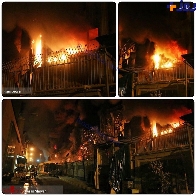 عکس/ آتش‌سوزی گسترده یک انبار در غرب تهران