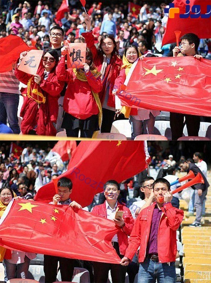 عكس/حضور زنان چيني در ورزشگاه ازادي