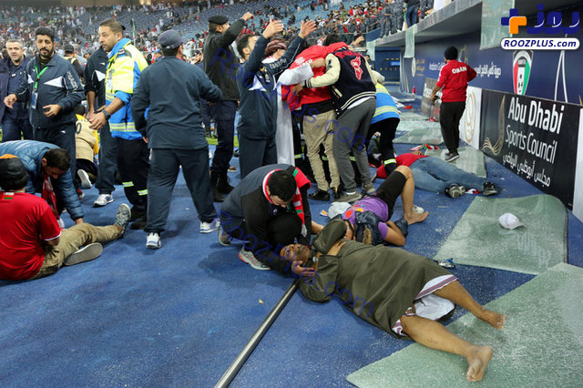 حادثه وحشتناک برای تماشاگران در فینال جام خلیج فارس+عکس