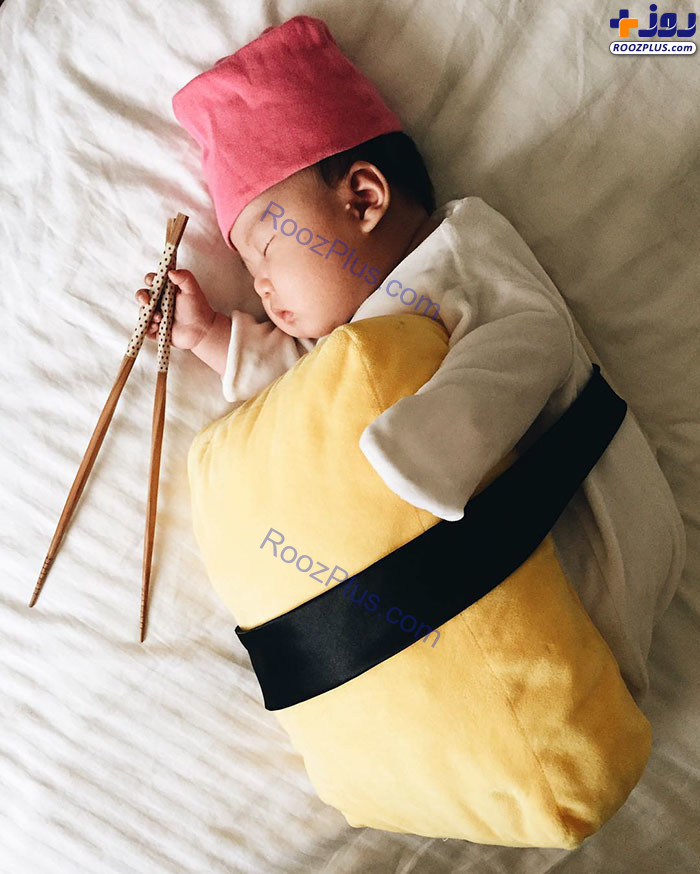 ایده‌های بامزه مادر ژاپنی برای عکاسی از فرزندش در خواب +تصاویر
