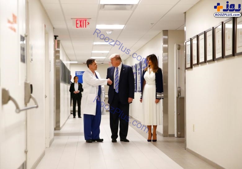 تصاویری از ترامپ و همسرش در بیمارستان