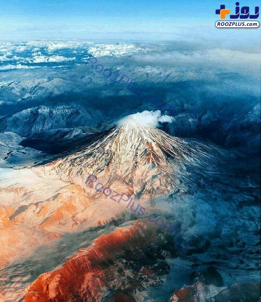تصویر هوایی شگفت انگیز از قله دماوند