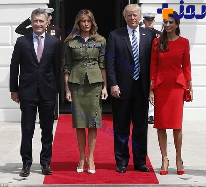 لباس نظامی عجیب ملانیا ترامپ در کاخ سفید! +تصاویر