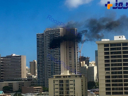 آتش سوزی در طبقات فوقانی  یک برج 36 طبقه