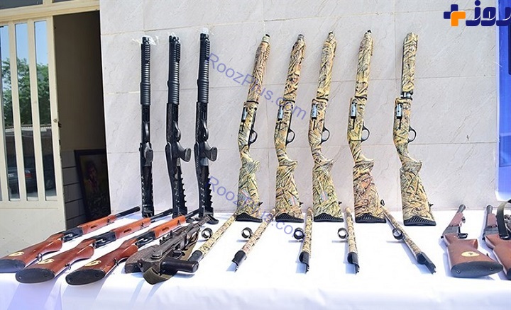 کشف بیش از ۱۳۰ قبضه سلاح جنگی و شکاری غیرمجاز در خوزستان +تصاویر