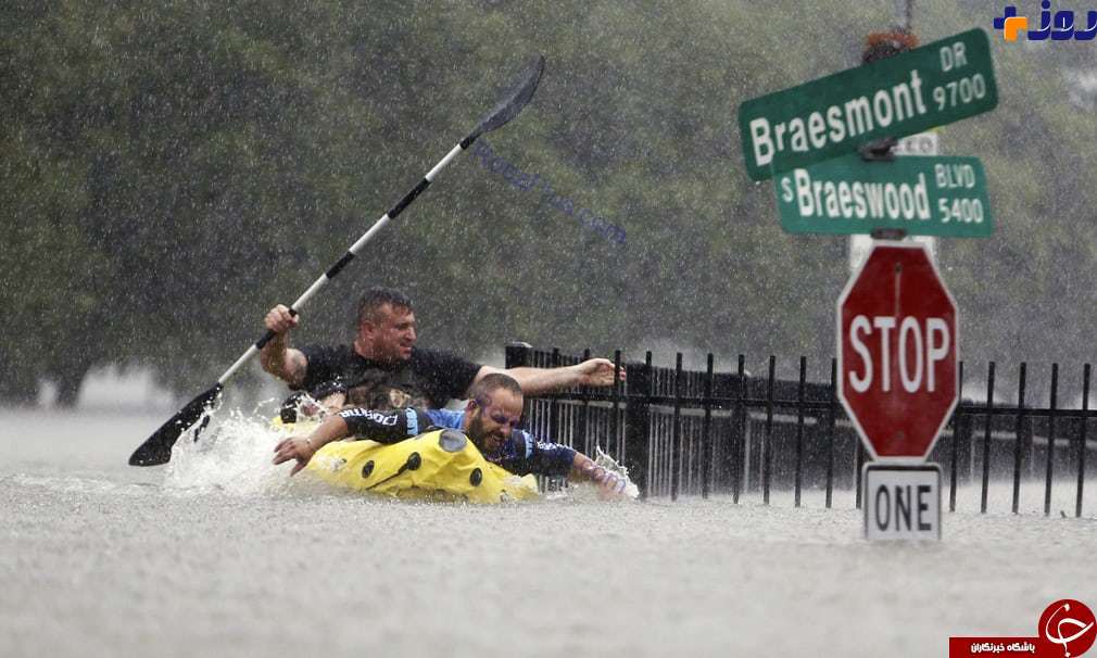 تصاویری از سیل و توفان وحشتناک در آمریکا