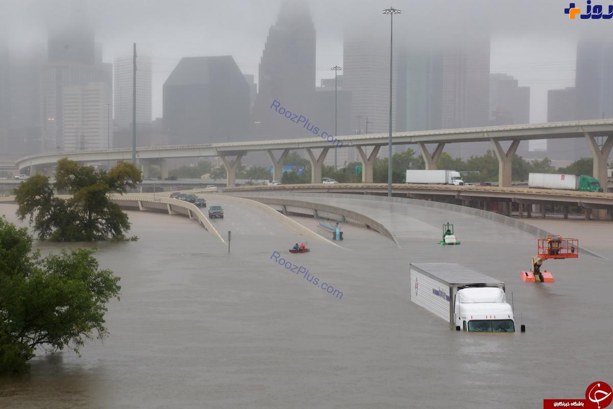 تصاویری از سیل و توفان وحشتناک در آمریکا