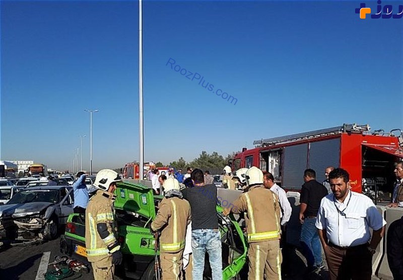 تصادف شدید با ۹ کشته و زخمی در اتوبان تهران ـ قم +تصاویر