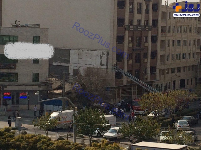 ریزش یک ساختمان در بزرگراه اشرفی اصفهانی/عکس