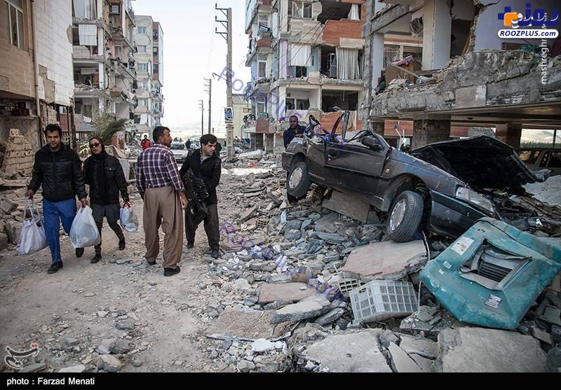 تصاويري از خسارت خودرو ها در زلزله كرمانشاه