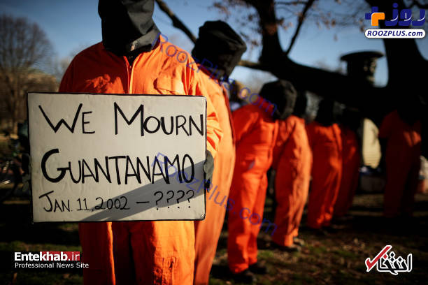 اعتراض به شکل زندانیان گوانتانامو مقابل کاخ سفید +عکس