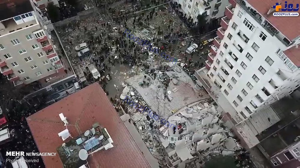 فروریختن وحشتناک ساختمان 8 طبقه در استانبول +عکس