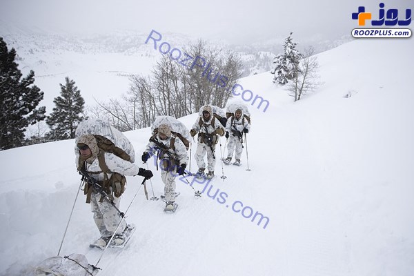 تمرین تفنگداران آمریکا در شرایط جوی بسیار سرد +عکس