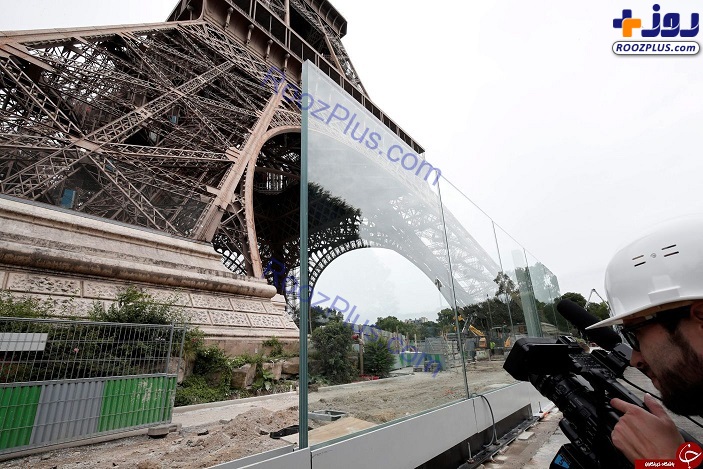 نصب حصار شیشه‌ای ضدگلوله در اطراف برج ایفل +تصاویر