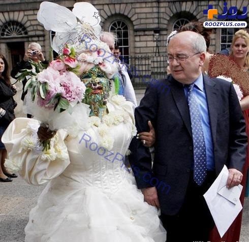ترسناک ترین عروس دنیا کنار شوهرش! +عکس