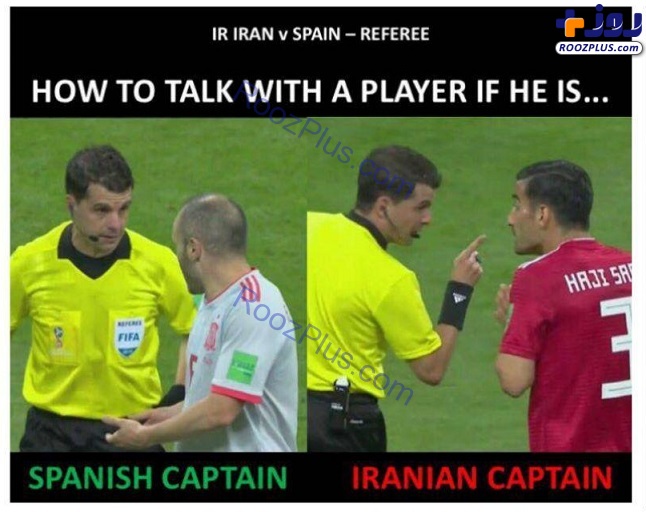رفتار عجیب داور بازی ایران و اسپانیا! +تصاویر