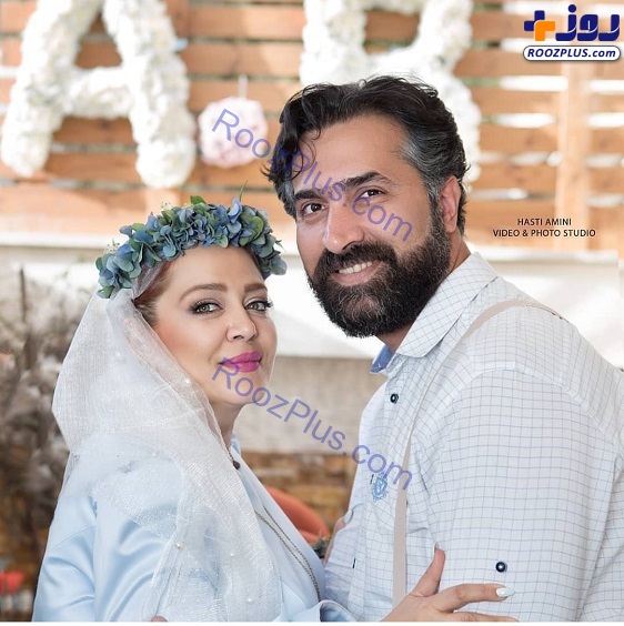 جشن اولین سالگرد ازدواج بهاره رهنما با تِم آبی+عکس