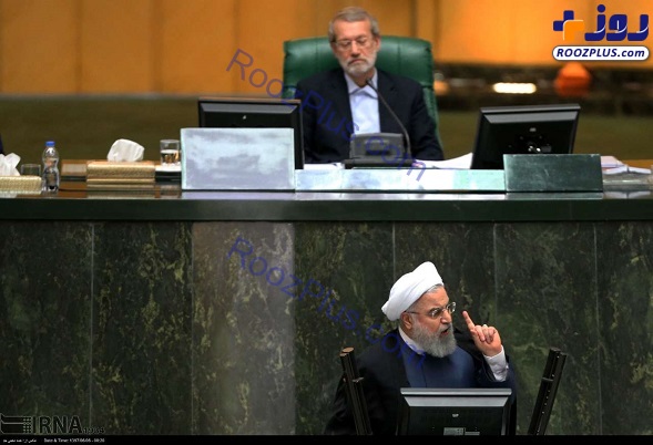جدیت روحانی و بی حوصلگی لاریجانی در مجلس+عکس