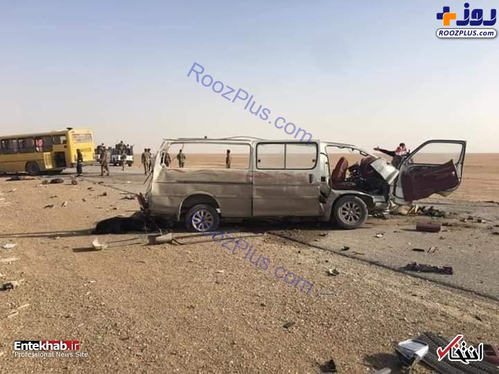 تصادف اتوبوس ایرانی با خودروی ون زائران ایرانی در کوت عراق +تصاویر
