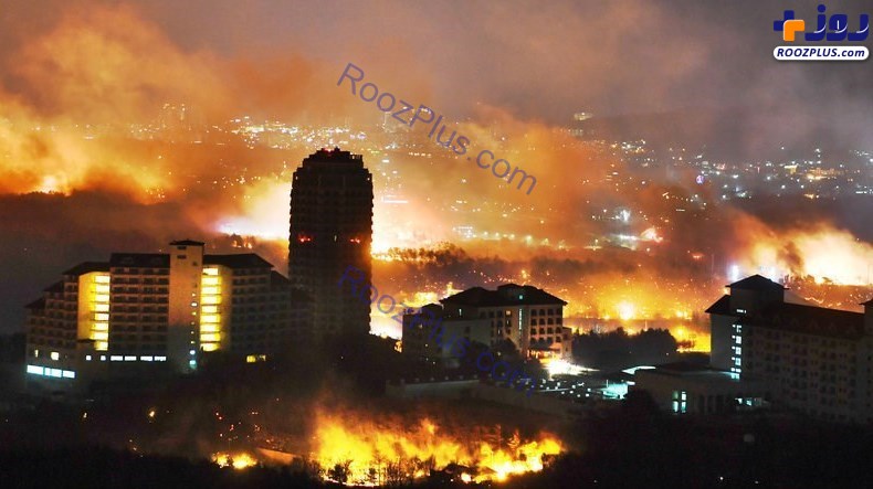 کم سابقه ترین آتش‌سوزی در تاریخ کره جنوبی + تصاویر