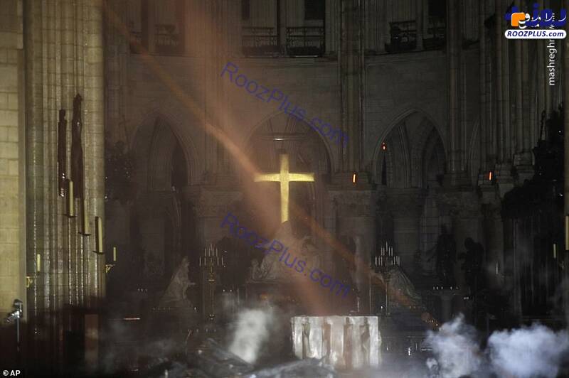تصاویری از داخل کلیسای نوتردام پس از آتش‌سوزی +عکس
