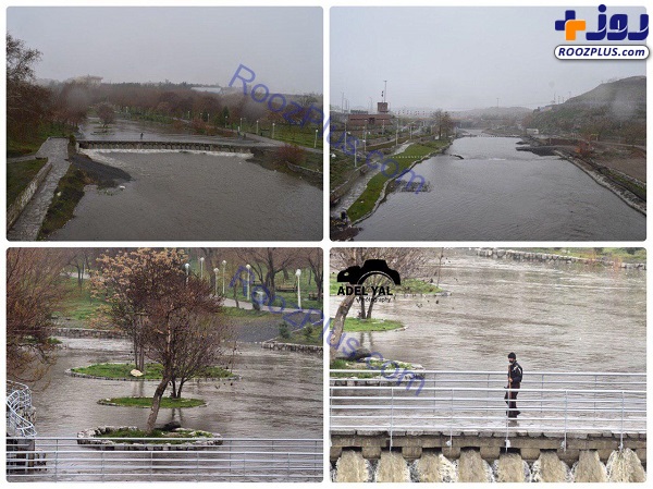 بوستان وکیل آباد مشهد در حال بالا آمدن آب و سیلابی شدن +عکس
