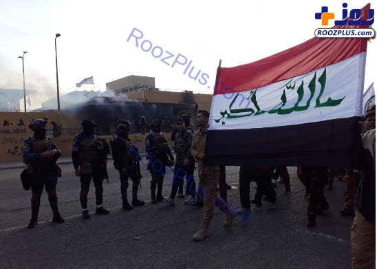 تصاویری از سفارت آمریکا پس از خروج تحصن کنندگان عراقی از اطراف آن