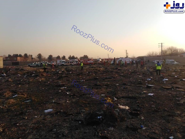 استقرار نیروی امداد و نجات در محل سقوط هواپیما اوکراینی +تصاویر