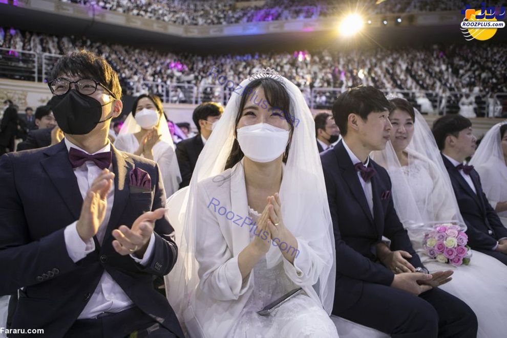 ازدواج دسته‌جمعی در کره‌جنوبی با ماسک+عکس