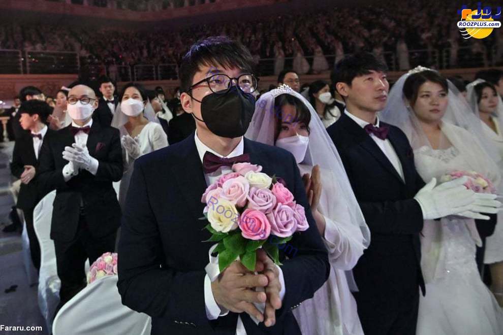 ازدواج دسته‌جمعی در کره‌جنوبی با ماسک+عکس