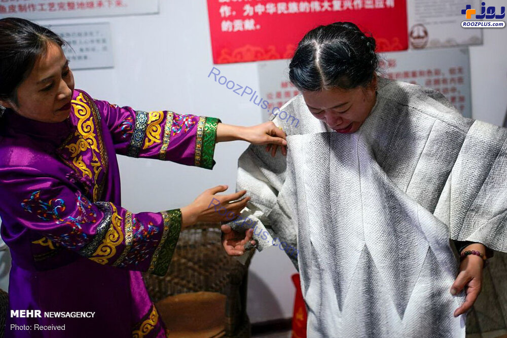 دوخت لباس با پوست ماهی در چین/عکس