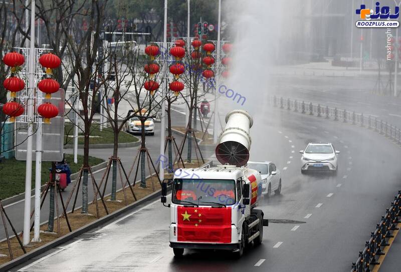 عكس/ضدعفونی کردن خیابان‌های چین