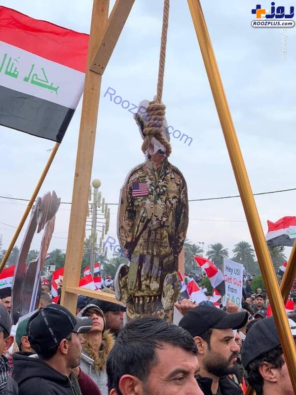 اعدام نمادین آمریکایی‌ها در تظاهرات میلیونی مردم عراق
