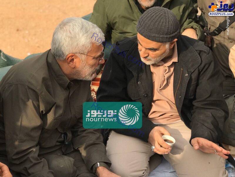 تصویری دیده نشده از حاج قاسم و ابومهدی در نبرد علیه داعش
