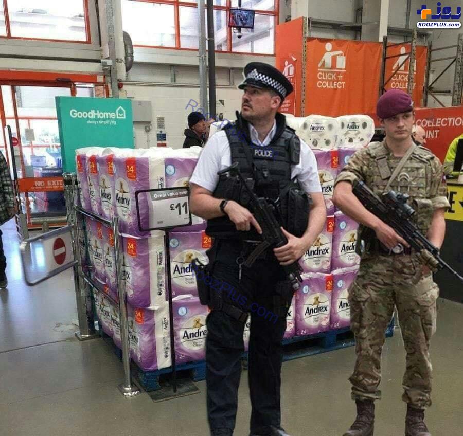 نیروهای مسلح در فروشگاه های بزرگ انگلیس +عکس