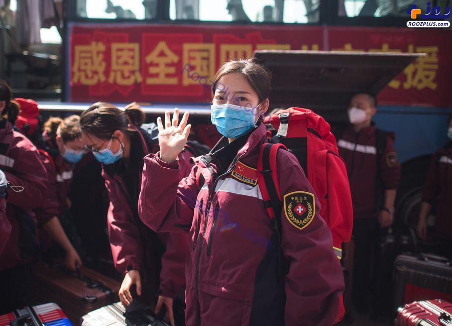 بازگشت کادر پزشکی چینی به خانه هایشان+عکس