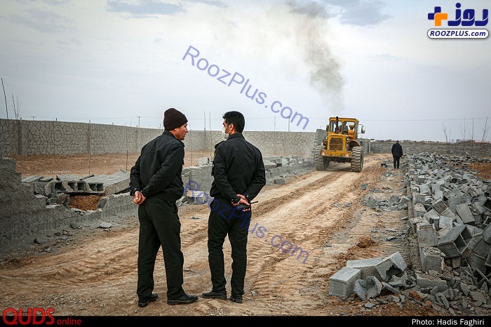 تخریب دیوار کشی 650 باغ ویلای غیر مجاز در مشهد +عکس