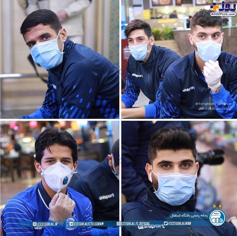 عکس/حضور استقلالی‌ها در فرودگاه با ماسک