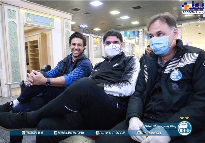 عکس/حضور استقلالی‌ها در فرودگاه با ماسک