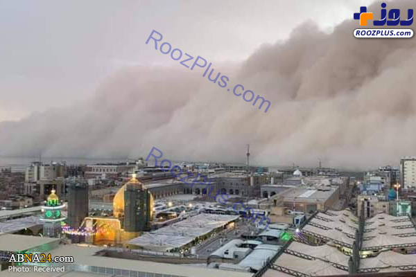 طوفانِ خاک در کربلا +عکس