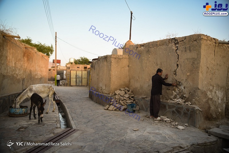 ریزش و ترک دیوار خانه های روستای گل‌گیر مسجدسلیمان +عکس