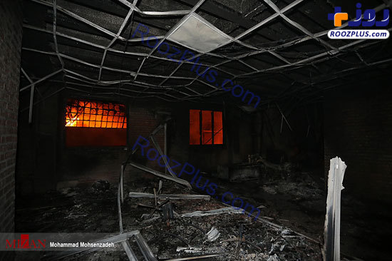 آتش سوزی دوکارخانه در شهرک شکوهیه قم +عکس